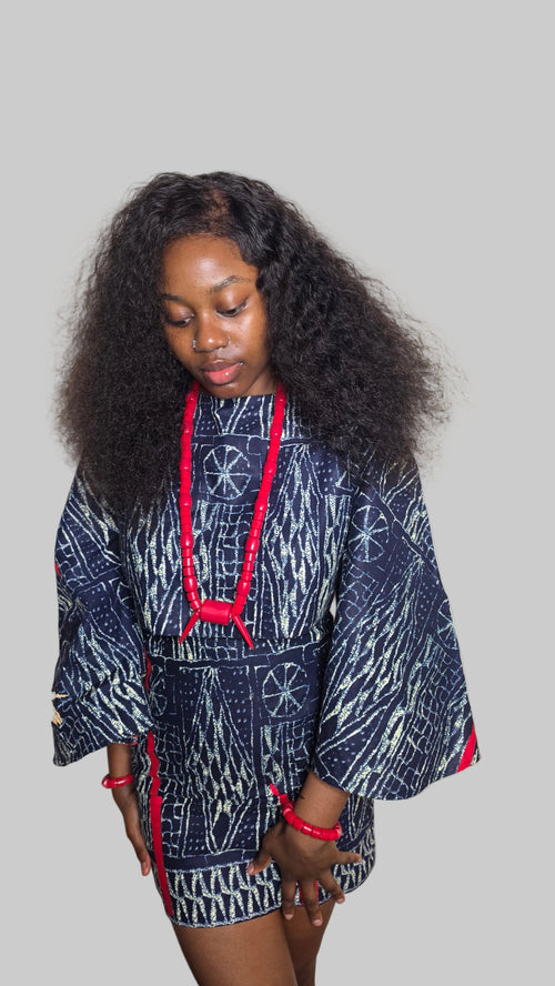 Bamileke Authentic Ndop Print Mini Dress