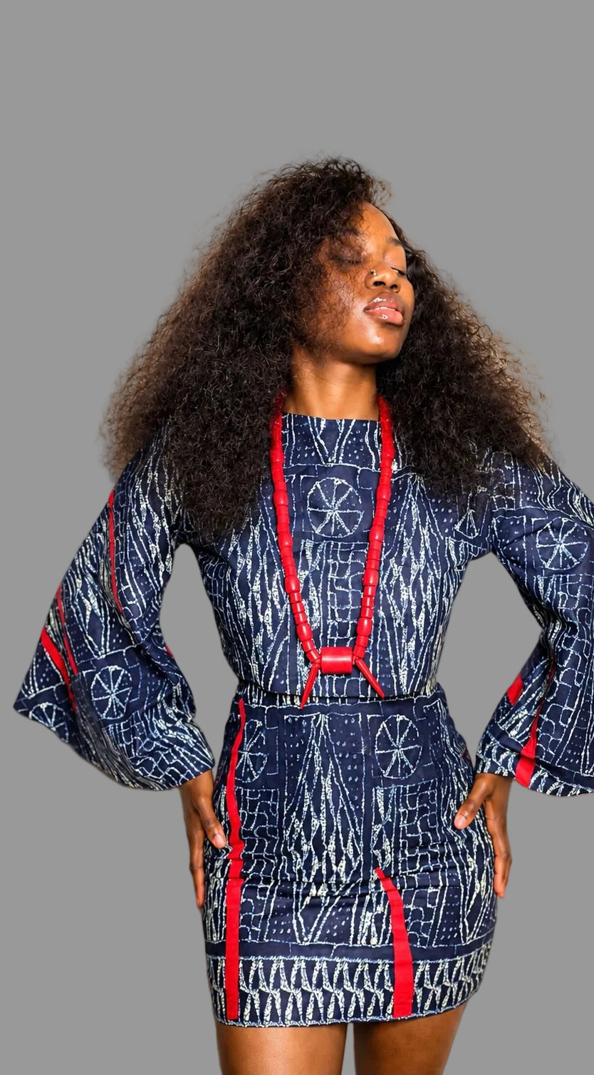 Bamileke Authentic Ndop Print Mini Dress