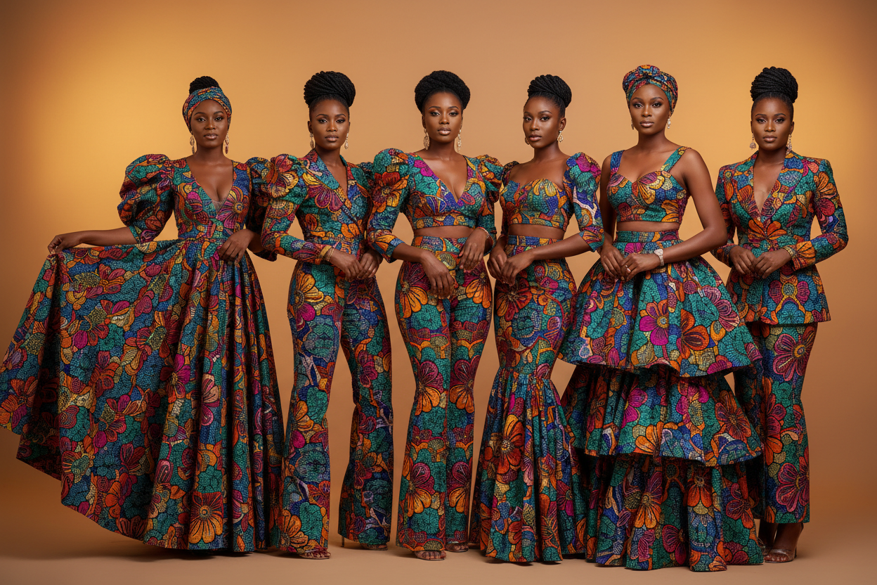 Multiple Women in Ankara Fashion